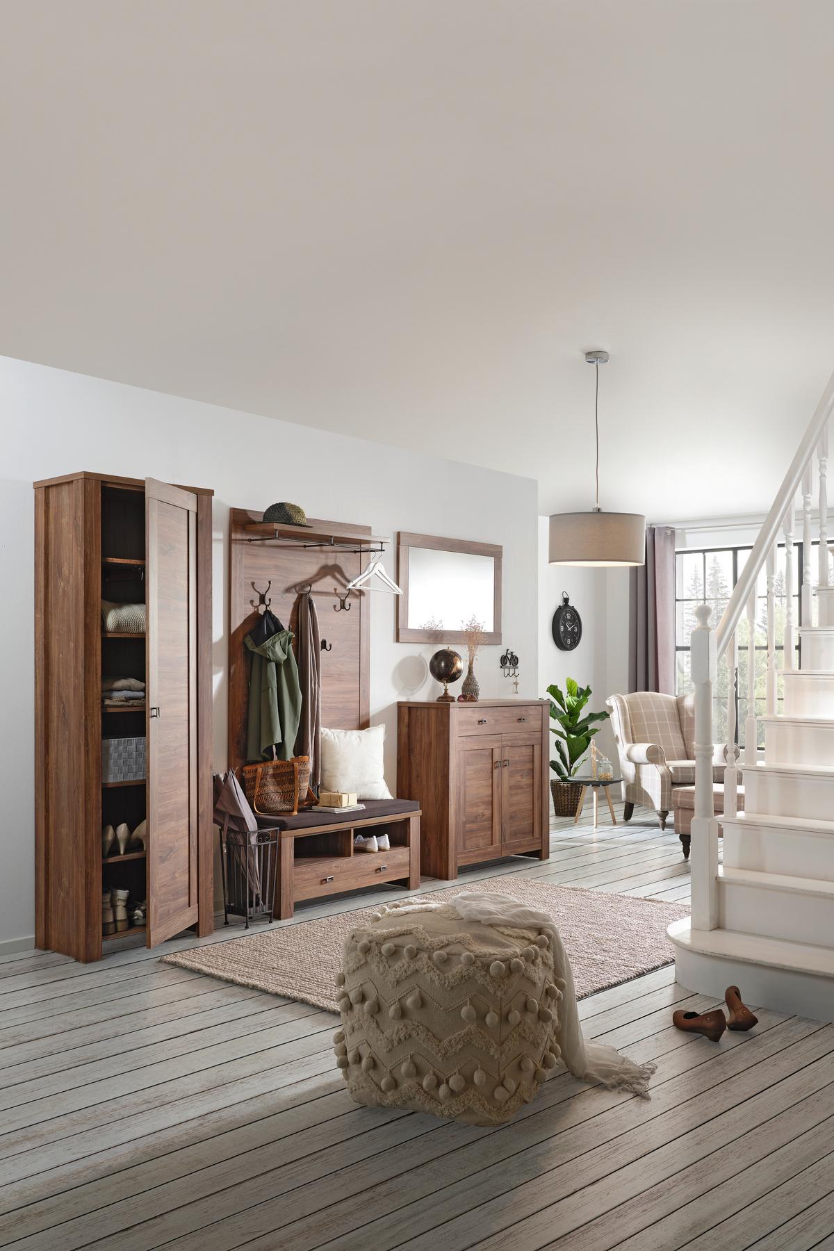 Botník BRÜSSEL - barvy akácie/barvy niklu, Lifestyle, kov/kompozitní dřevo (100/100/40cm) - Mömax