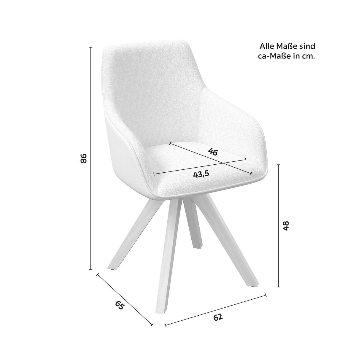 STOLIČKA S PODRÚČKAMI SERENA - krémová/farba duba, Modern, drevo/textil (62/86/65cm) - Bessagi Home