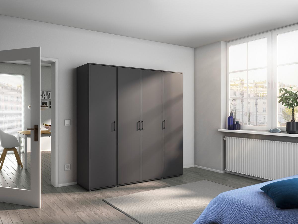 Drehtührenschrank Voyager Grau B: 187 Cm - Grau, MODERN, Holzwerkstoff (187/194/53cm) - Rauch Möbel