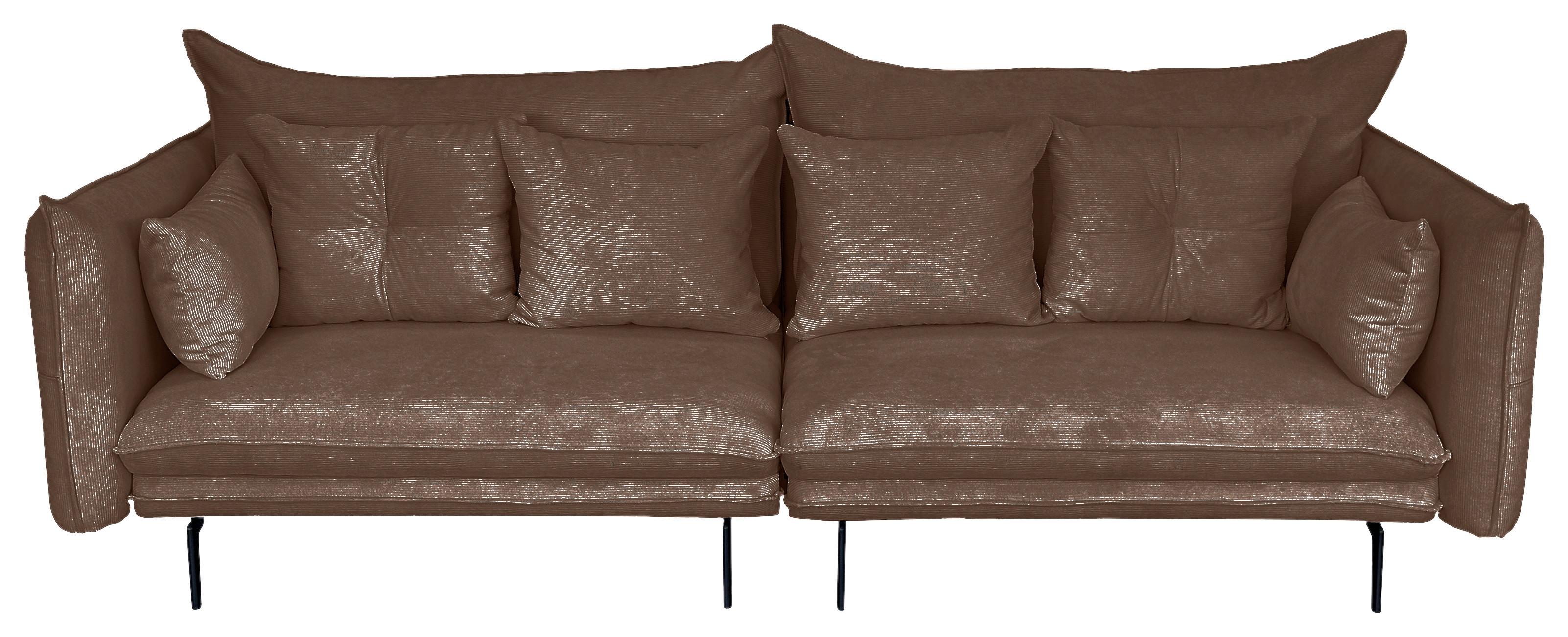 2-Sitzer-Sofa Sing Braun Cord B: 262 cm - Schwarz/Braun, Design, Textil (262/91/115cm) - MID.YOU