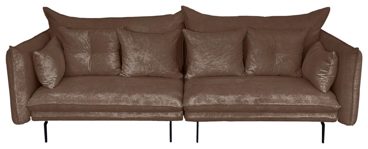 2-sitzer-sofa Sing Braun Cord B: 262 Cm - Schwarz/Braun, Design, Textil (262/91/115cm) - MID.YOU