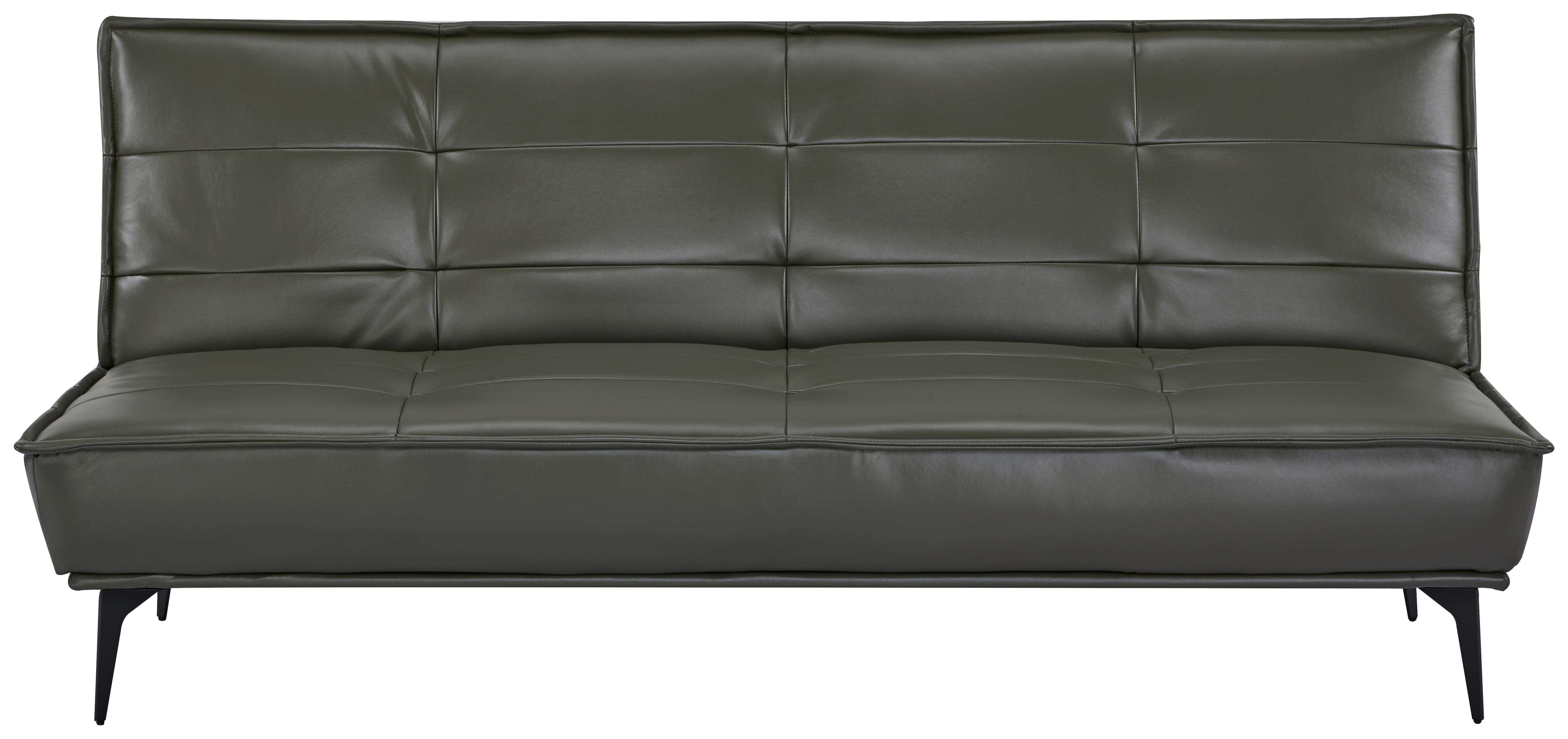 Rozkládací pohovka LEVIO, šedá, vzhled kůže - šedá/černá, Moderní, kov/dřevo (184/90/84cm) - P & B