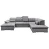 Sedací souprava WAYNE U - šedá/barvy stříbra, Konvenční, textil/plast (188/340/240cm) - MID.YOU