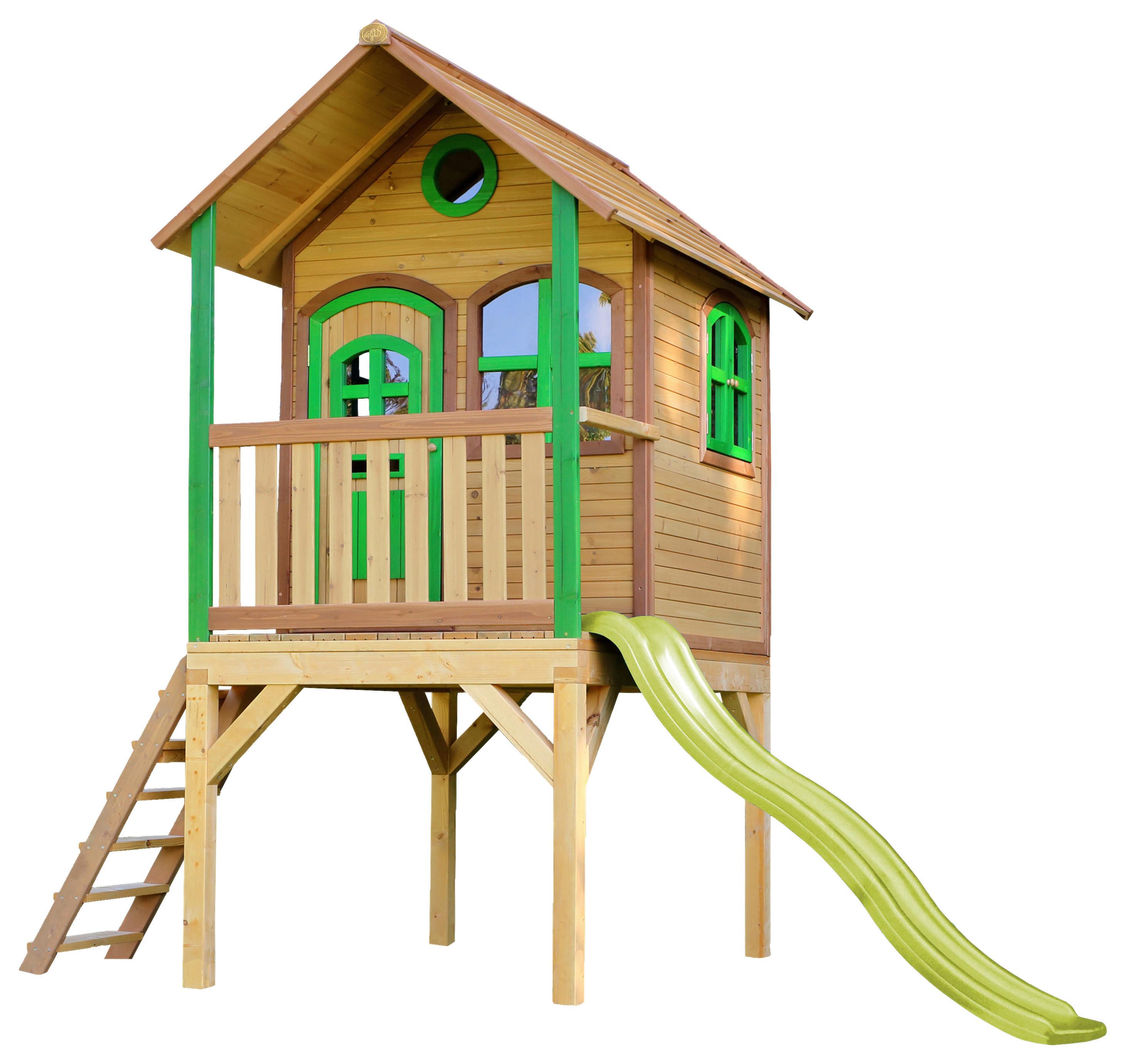 Spielhaus A030.037.10 - Hellgrün/Braun, KONVENTIONELL, Holz (318/272/191cm) - Ambia Garden