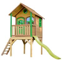 Spielhaus A030.037.10 - Hellgrün/Braun, KONVENTIONELL, Holz (318/272/191cm) - Ambia Garden