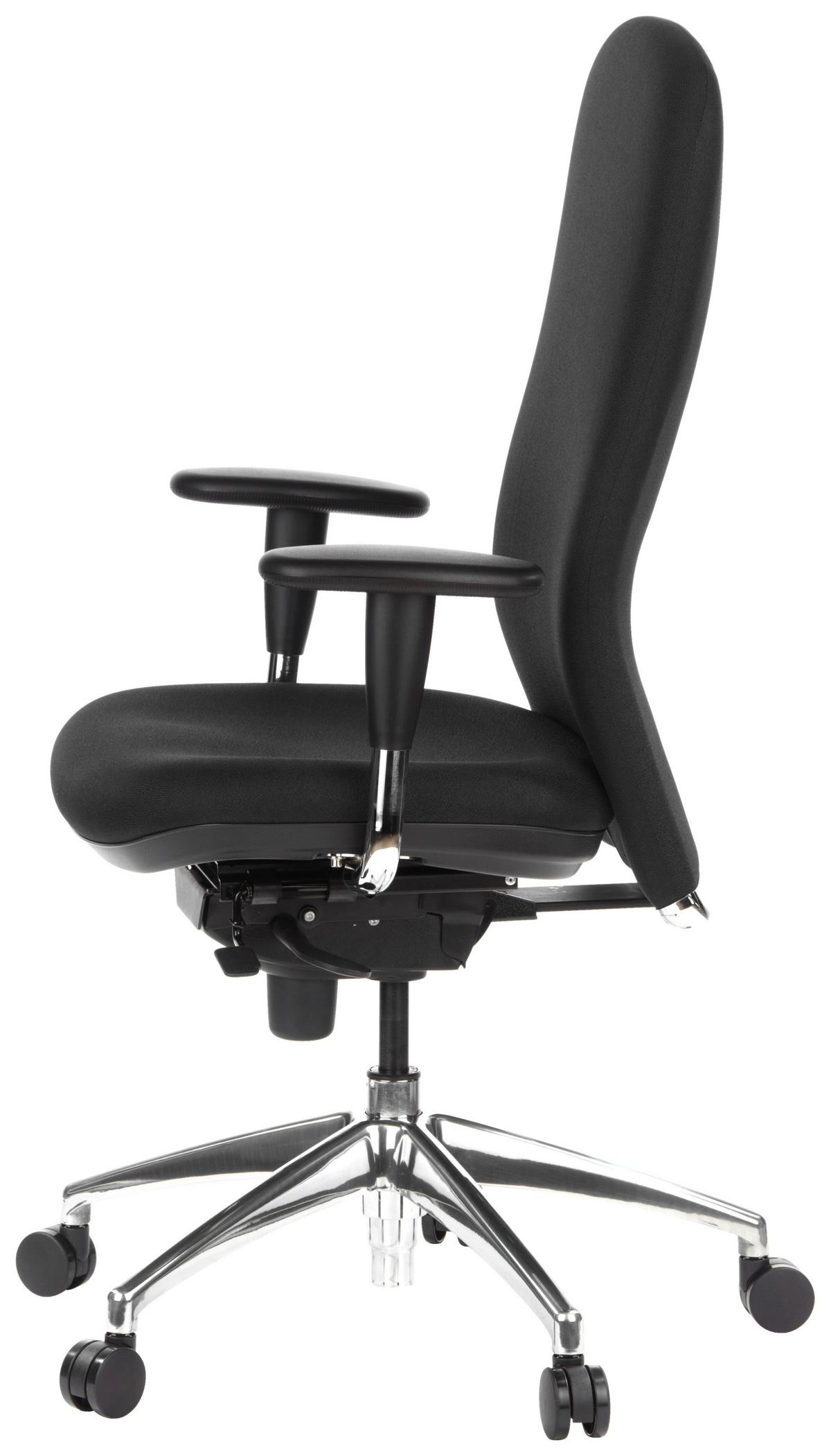 Drehstuhl High-Tec Schwarz - Silberfarben/Schwarz, MODERN, Kunststoff/Textil (59/124/51cm) - MID.YOU