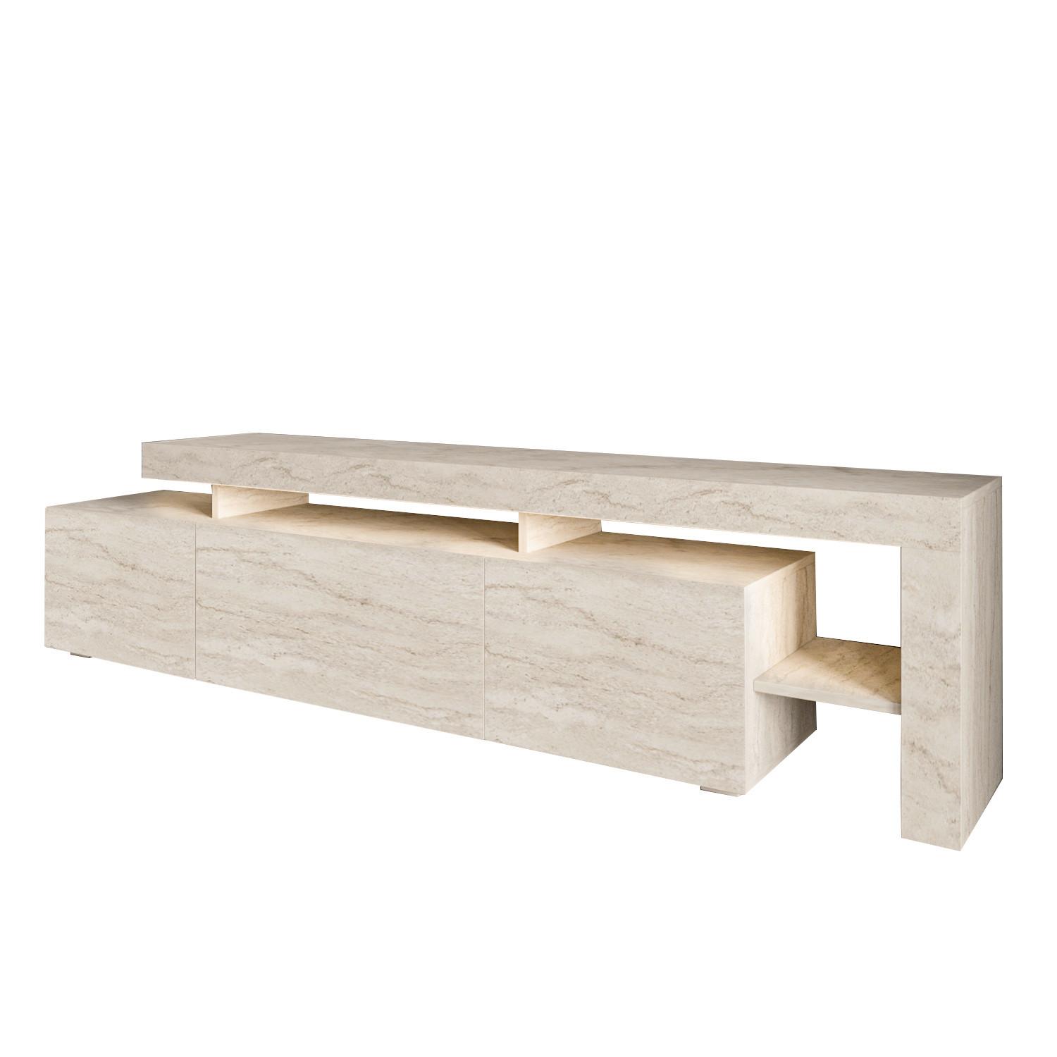 Lowboard Beliz, Beige B: 192 cm - Beige, Design, Holzwerkstoff (192/53/37cm) - Livetastic
