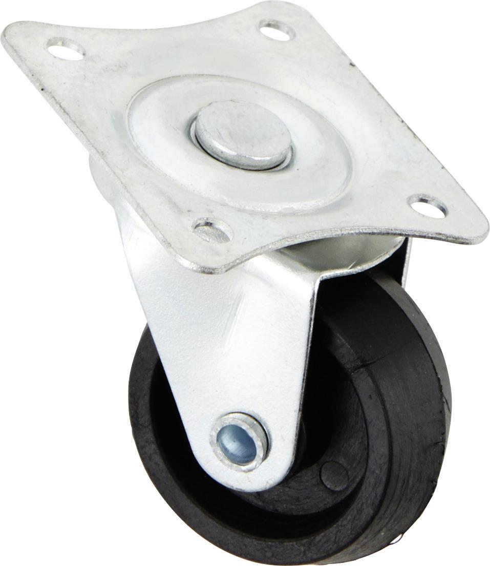 Lenkrollen Möbel Stahl/Gummi 4 Stk. Hartbodenrollen - Silberfarben/Schwarz, KONVENTIONELL, Kunststoff/Metall (3,2cm)
