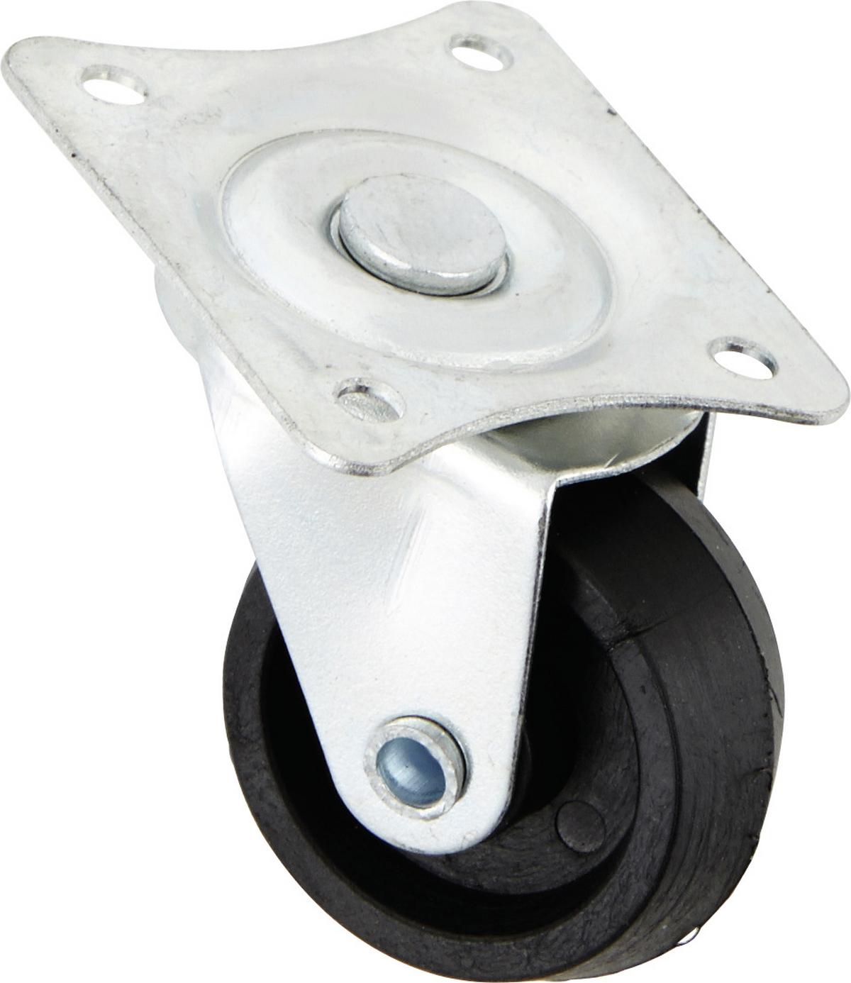Lenkrollen Möbel Stahl/Gummi 4 Stk. Hartbodenrollen - Silberfarben/Schwarz, KONVENTIONELL, Kunststoff/Metall (3,2cm)