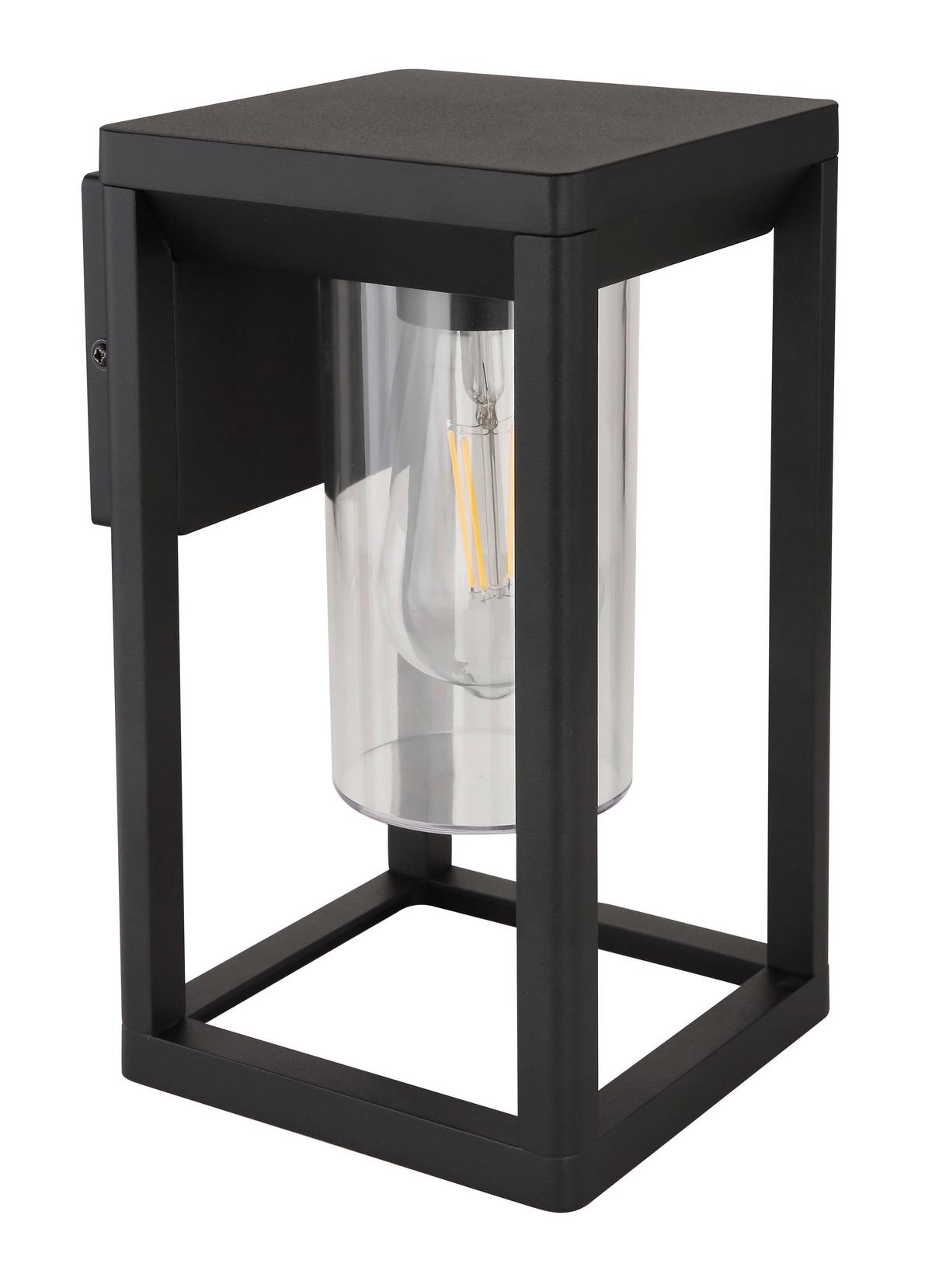 Außenleuchte Candela 15 Watt Aluminium - Klar/Schwarz, Basics, Kunststoff/Metall (15/27cm) - Globo