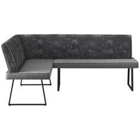 Eckbank Rab Dunkelgrau Eisen Schwarz, 155x205 cm - Dunkelgrau/Schwarz, KONVENTIONELL, Holz/Textil (155/205/89/62cm) - MID.YOU