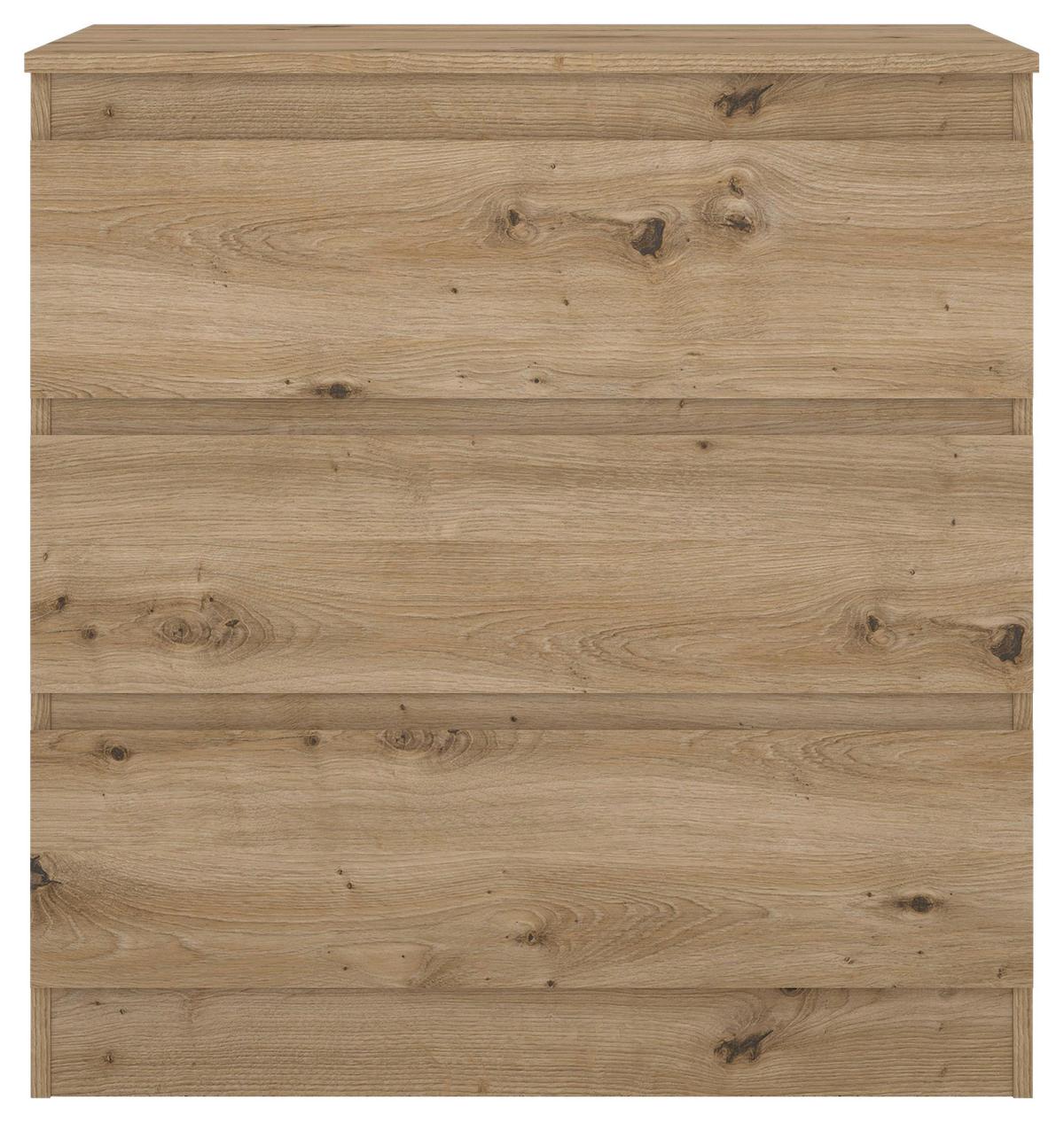 Kommode Mara 2 Artisan B: 77 cm - Weiß/Eiche Artisan, Trend, Holz (77/80,4/42cm)