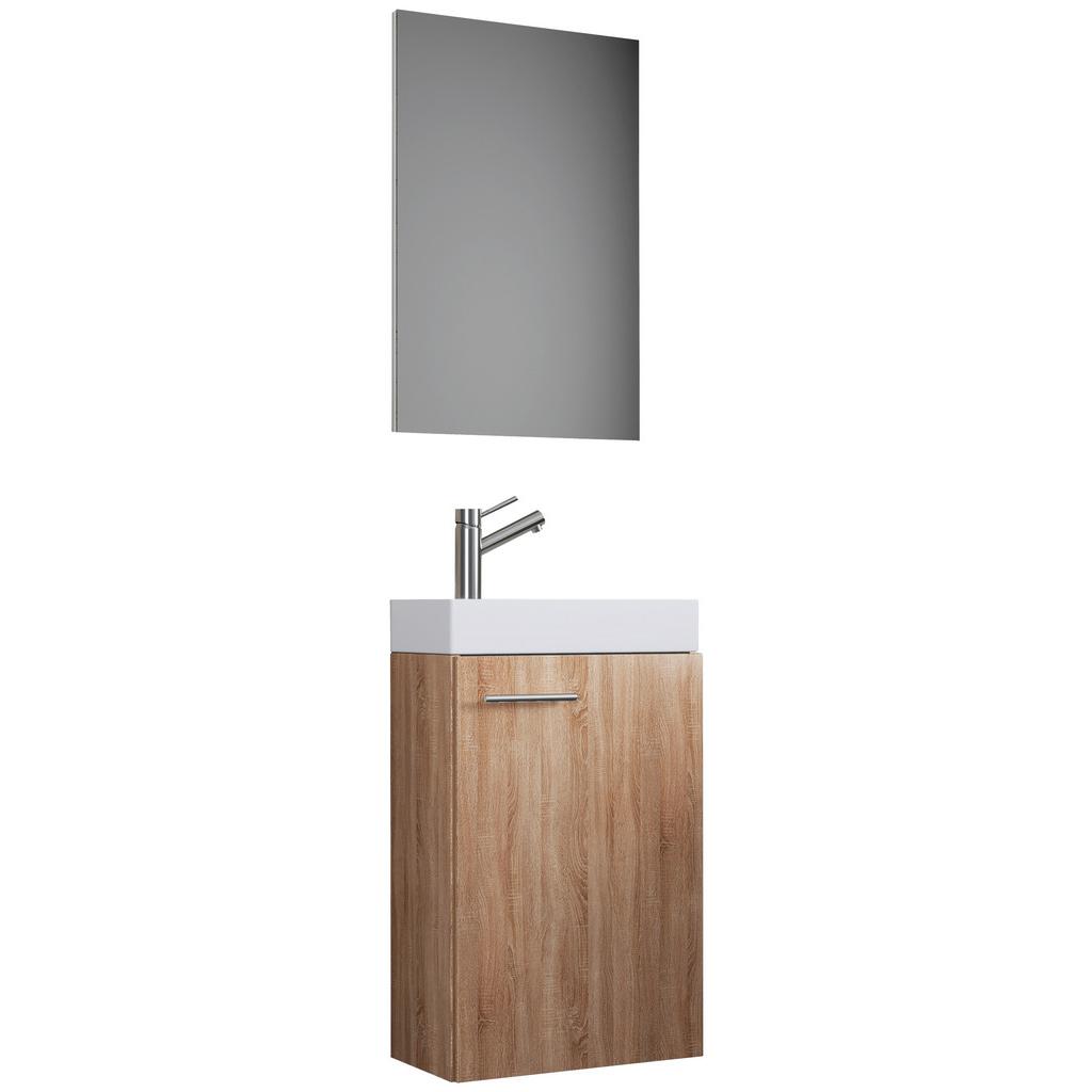 Badmöbel-Set Gäste WC 3--Teilig. Slito B: 41 cm Eiche Dekor