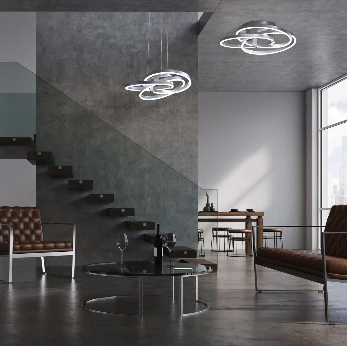 LED-Deckenleuchte 1356260 - Alufarben, Design, Kunststoff/Metall (55/18cm) - Näve