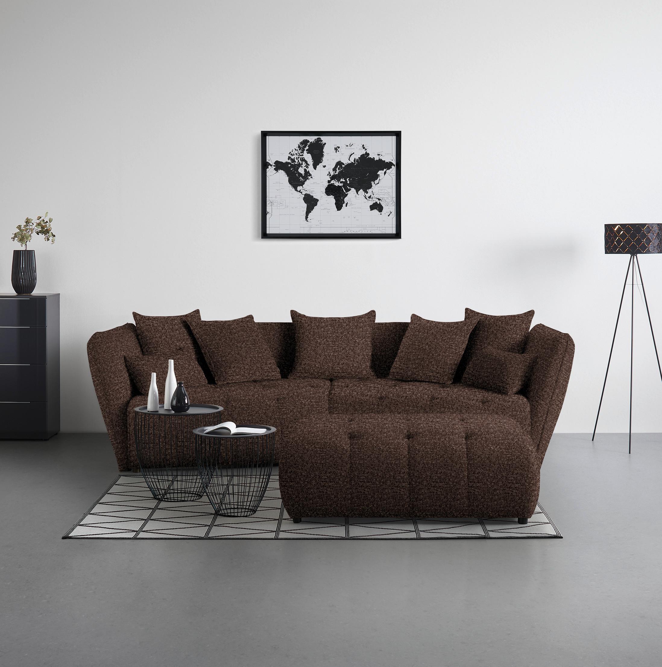 Taburet SOFI, hnědá - černá/hnědá, Moderní, textil (128/48/70cm) - Premium Living