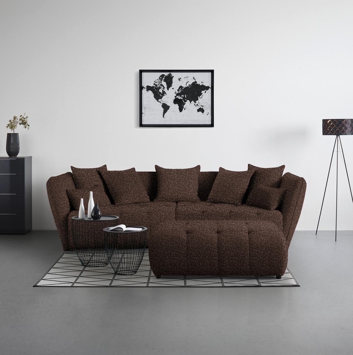Taburet SOFI, hnědá - černá/hnědá, Moderní, textil (128/48/70cm) - Premium Living