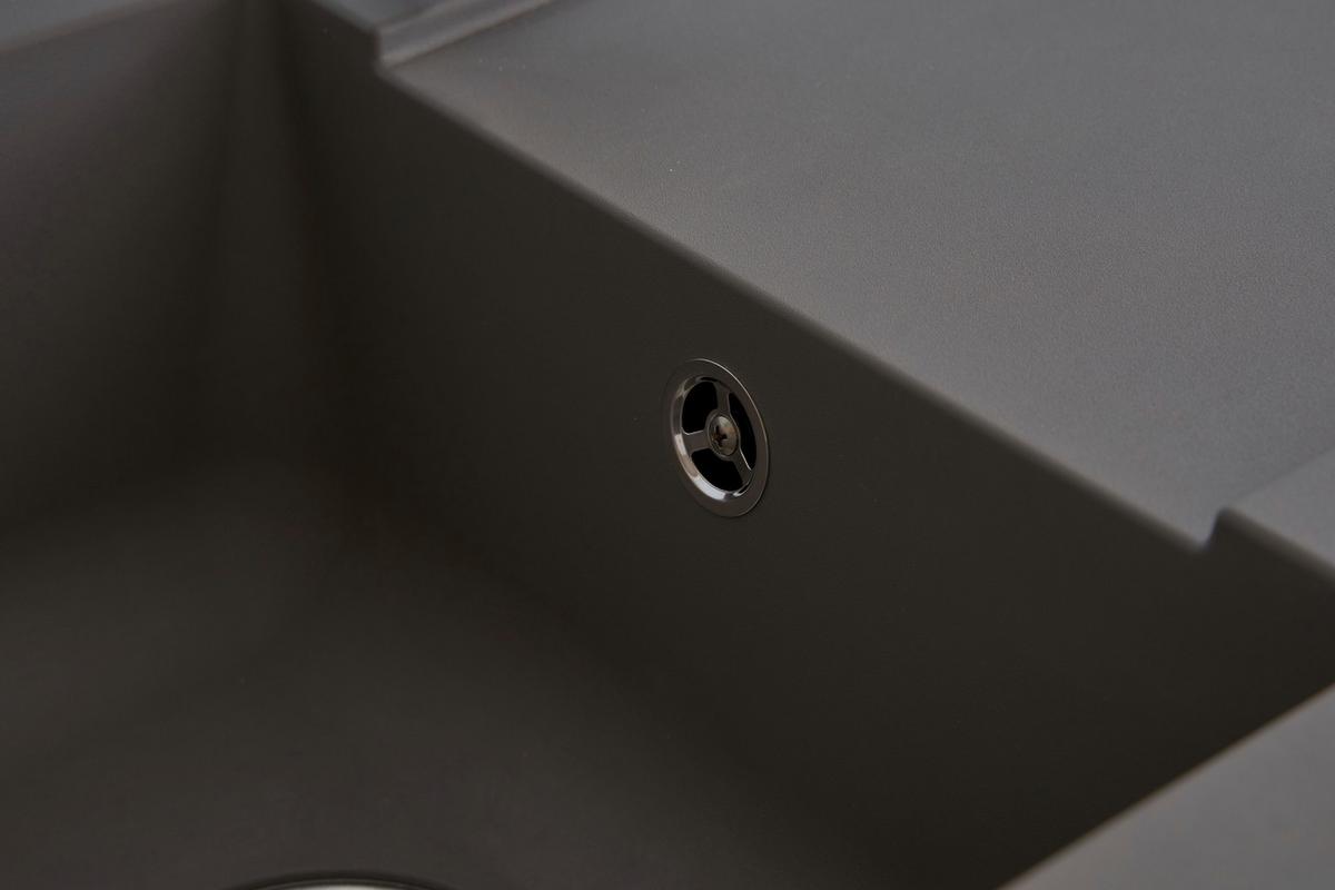 Spüle Respekta Denver Kunststein Bxt: 78x43,5 cm - Grau, Trend, Glas/Kunststoff (78/17/43,5cm) - Respekta