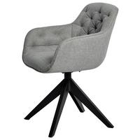 Armlehnstuhl Kensington Hellgrau/Schwarz B: 57,5 cm - Hellgrau/Schwarz, MODERN, Kunststoff/Textil (57,5/80,5/59,5cm) - Livetastic