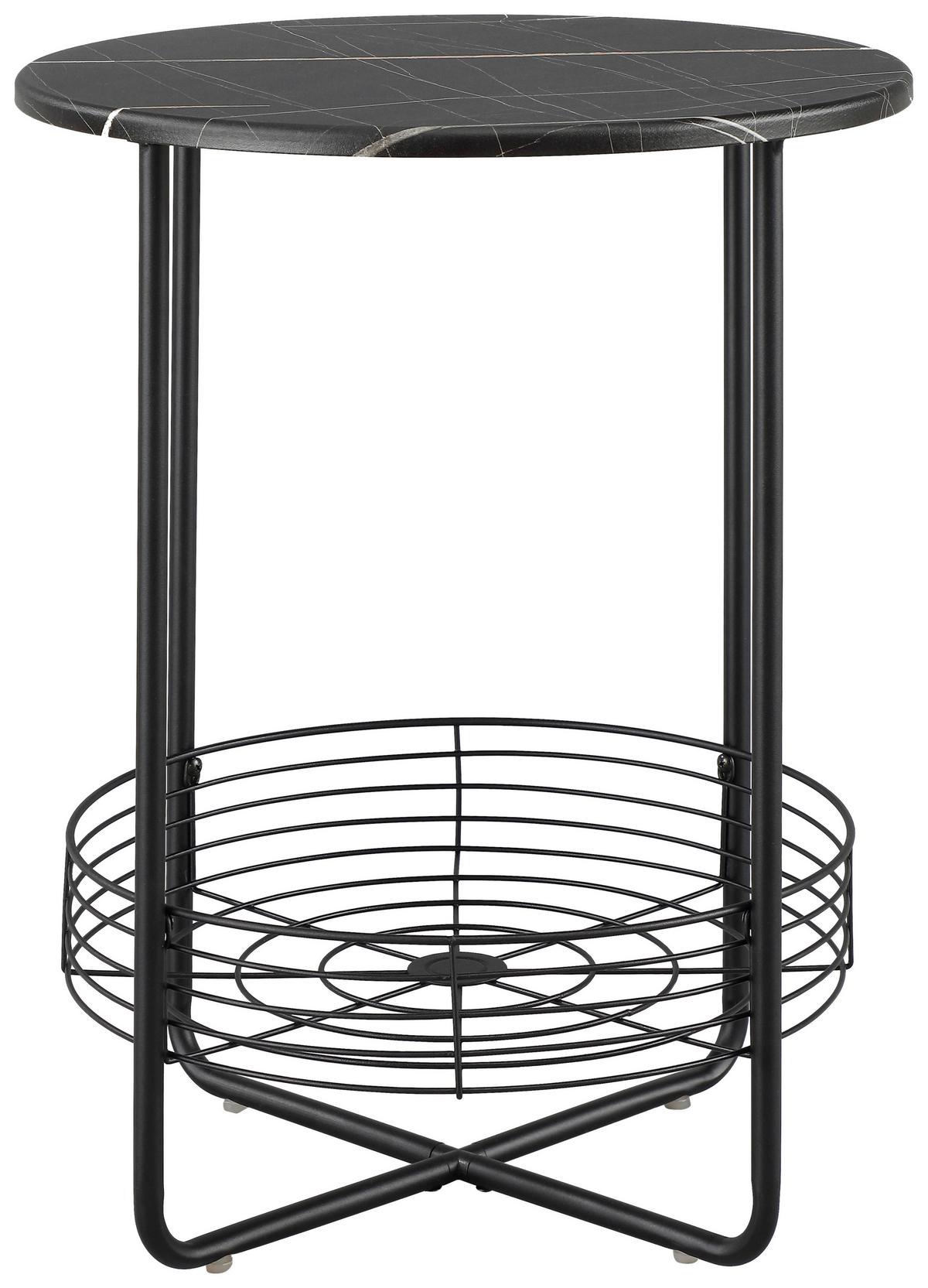 Beistelltisch Neapal Schwarz B: 40 cm - Schwarz, Trend, Holzwerkstoff/Metall (40/50cm)