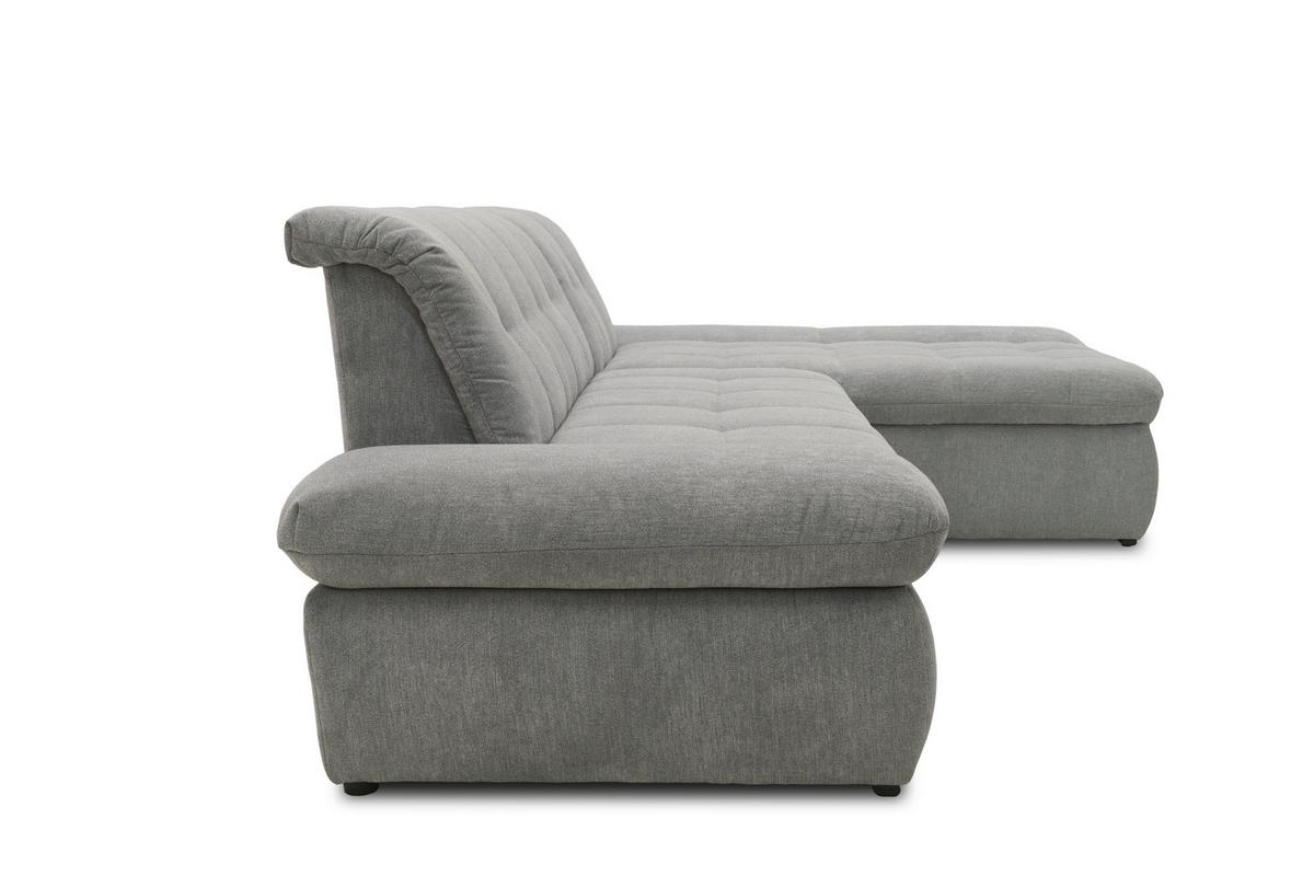 Ecksofa Mit Schlaffunktion Moric Grau Mikrofaser - Chromfarben/Grau, KONVENTIONELL, Textil (300/172cm) - MID.YOU