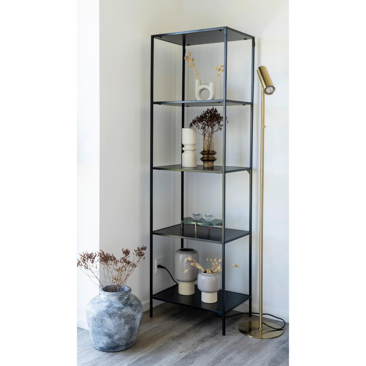 REGAL Vita, Schwarz B: 51 cm - Schwarz, Design, Holzwerkstoff/Metall (51/170/36cm) - MID.YOU