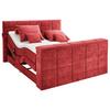 Boxspringbett Mit Topper 180x200 Cm Denver - Rot, KONVENTIONELL, Textil (180/200cm) - Carryhome