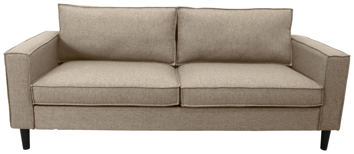 3-Sitzer-Sofa Beluna Beige B: 198,5 cm - Beige/Schwarz, Basics, Textil (198,5/84/83cm) - P & B