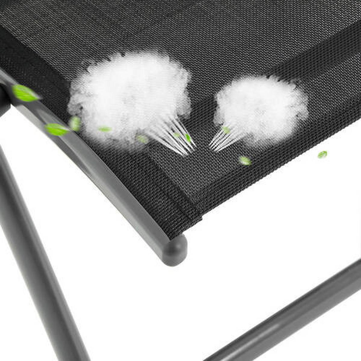 Campingsessel 4-tlg. Set, Klappbar, Schwarz, B: 70cm - Anthrazit/Schwarz, Basics, Textil/Metall (70/106/56cm) - Modante