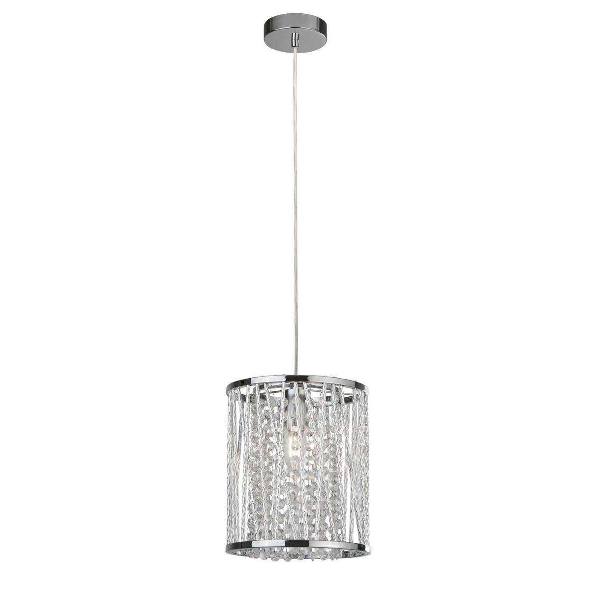 Hängeleuchte Elise H: 145 Cm 1-Flammig, Höhenverstellbar - Chromfarben, KONVENTIONELL, Glas/Metall (21/145cm)