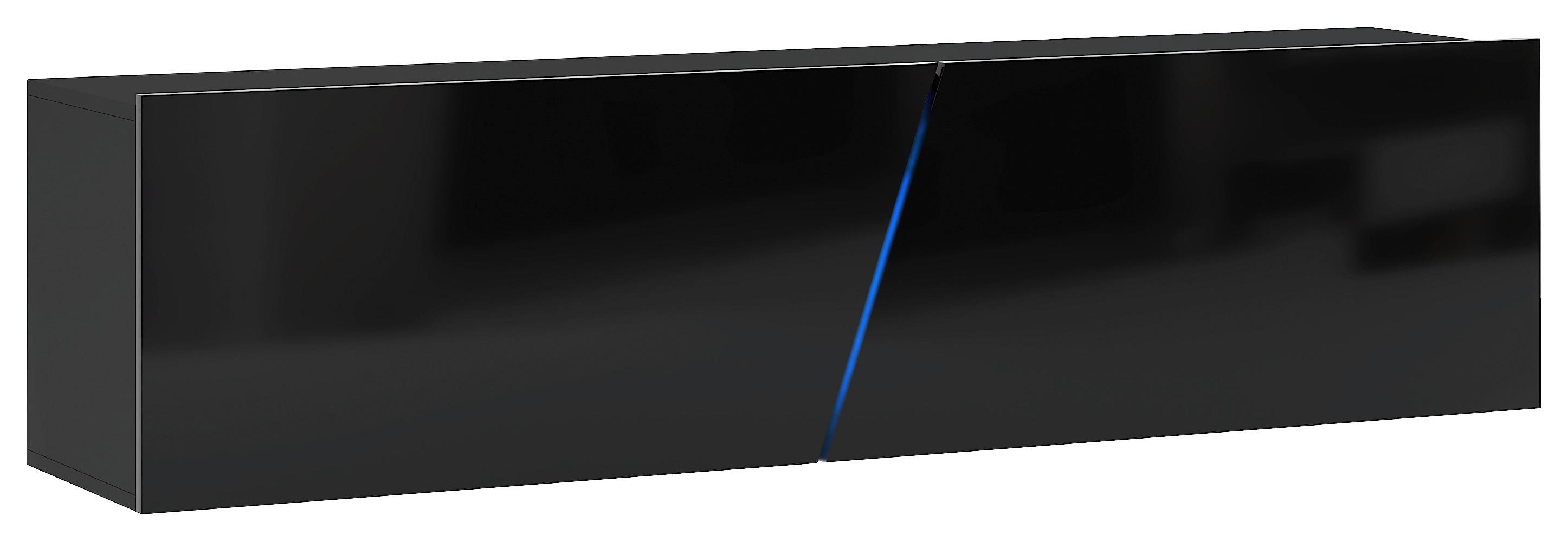 Tv-lowboard Slant B: 160 Cm Schwarz - Schwarz, Design, Holzwerkstoff (160/35/40cm) - Livetastic