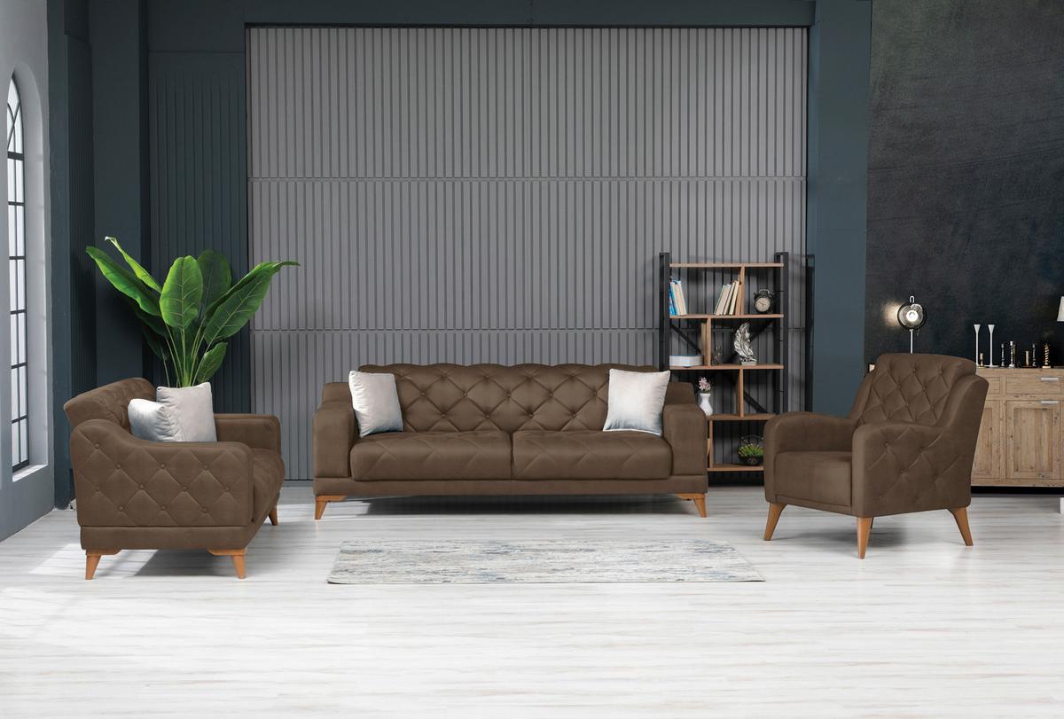 Polstersessel Leton Webstoff Braun - Hellbraun/Braun, Design, Textil (75/76/92cm) - Livetastic