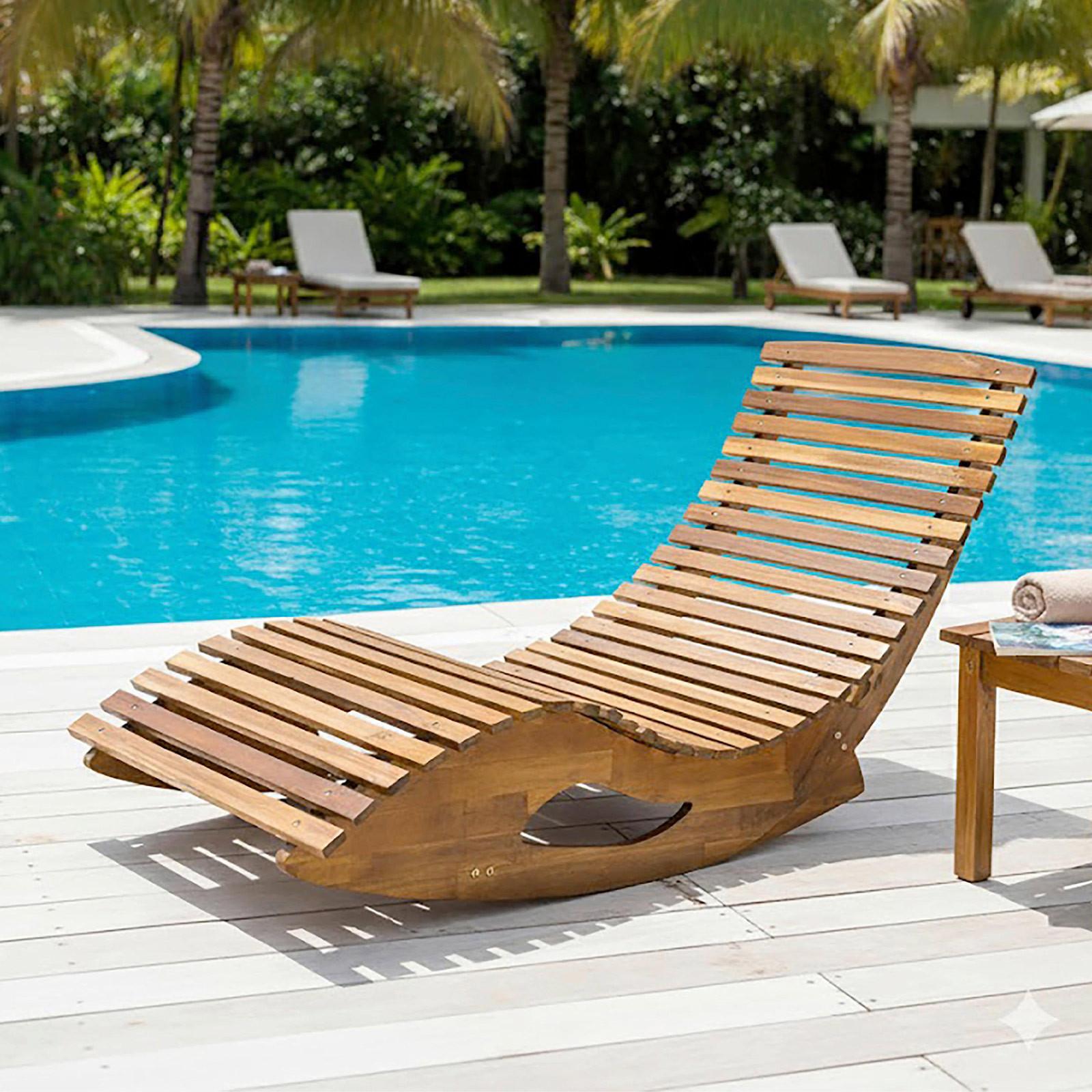 Sonnenliege Akazie Braun LxBxH: 156x60x72 cm - Akaziefarben, Basics, Holz (156/60/72cm)