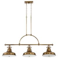 Hängeleuchte H: ca. 73 cm 3-Flammig Messingfarben - Messingfarben, Design, Glas/Metall (133.3/73/34.3cm) - Elstead Lighting