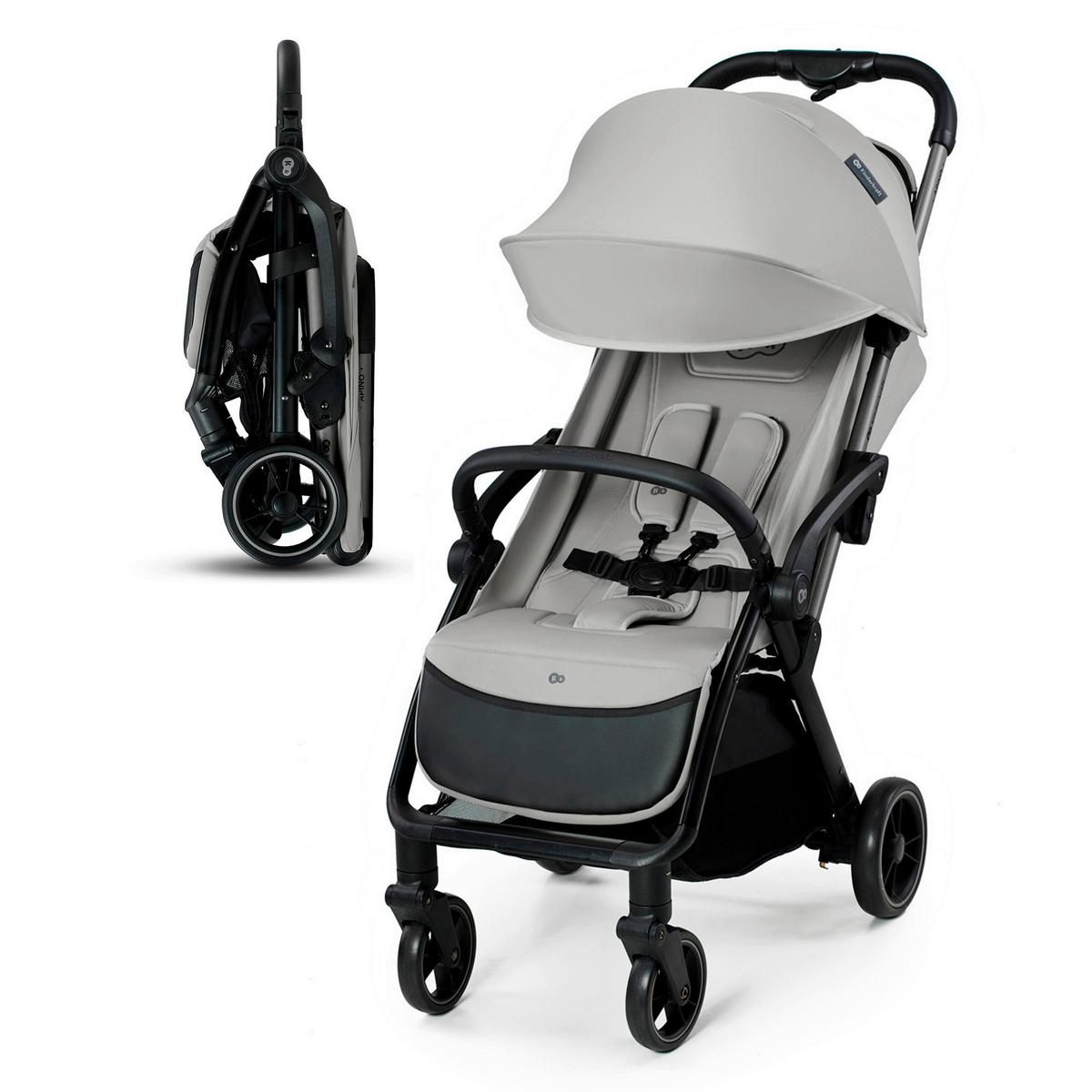 Buggy Apino Hellgrau, B/H/T: 47x99x93cm - Hellgrau/Schwarz, Basics (47/99/93cm) - Kinderkraft