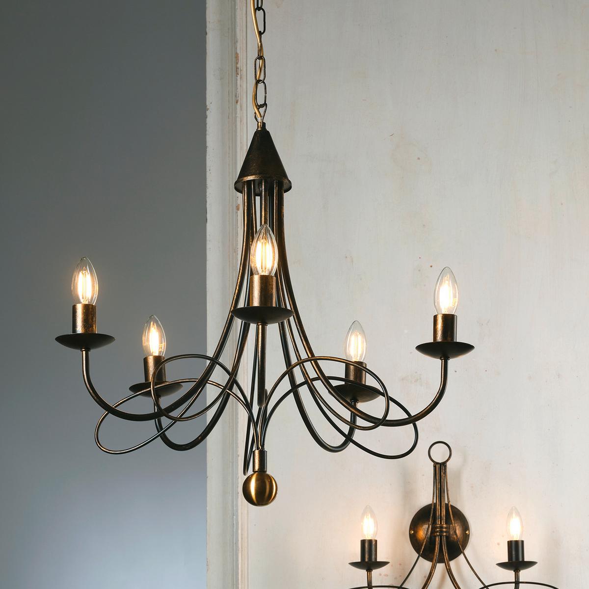 Kronleuchter Milvia Braun L: 60 cm - Braun, KONVENTIONELL, Metall (60/60/110cm)