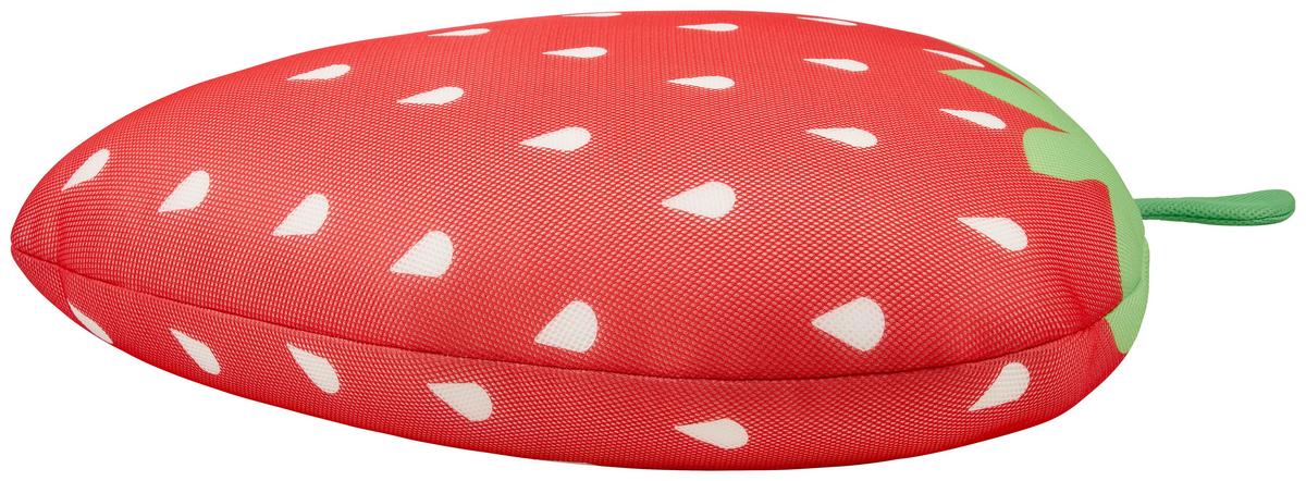 Schwimmkissen Erdbeere Textil Rot/Grün/Weiß mit Zip - Rot/Weiß, Basics, Textil (95/70/27cm)