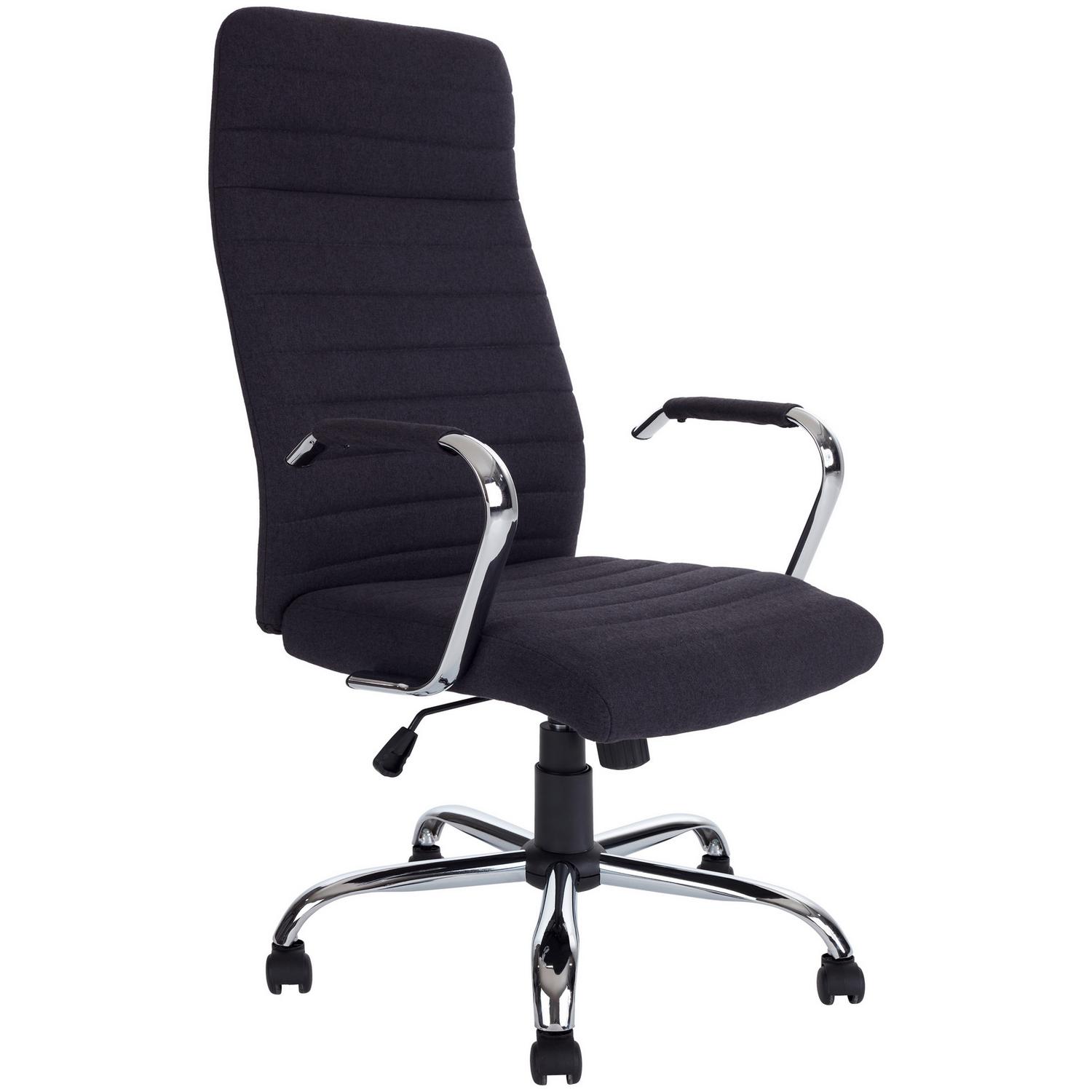 Bürostuhl Claus mit Armstützen Anthrazit bis 140 kg Luca Bessoni Anthrazit, Chromfarben 58,5x111-121x62 cm