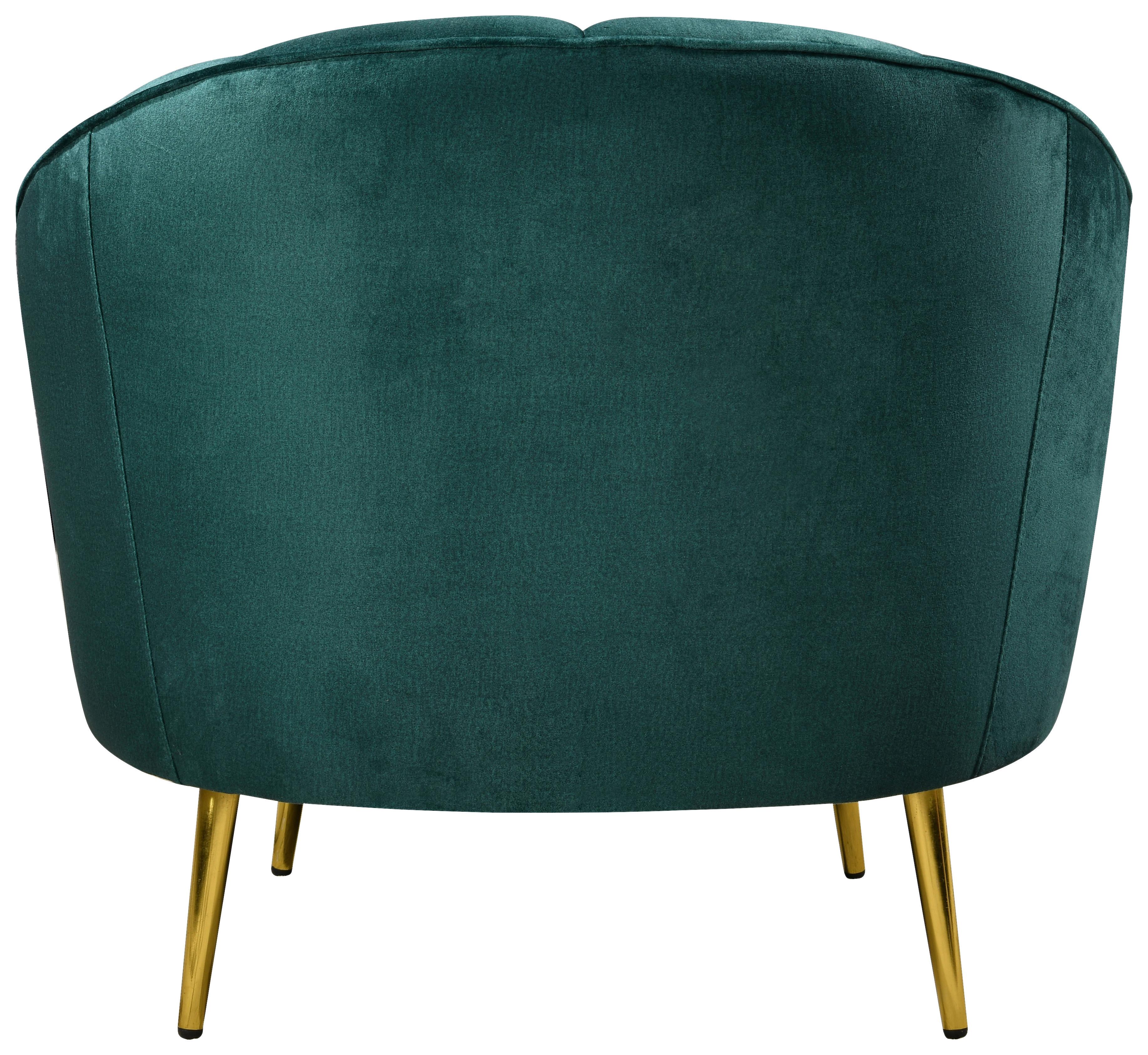 Sessel Stella Grün B: 87 Cm - Messingfarben/Grün, Design, Holz/Textil (87/76/82cm) - Livetastic