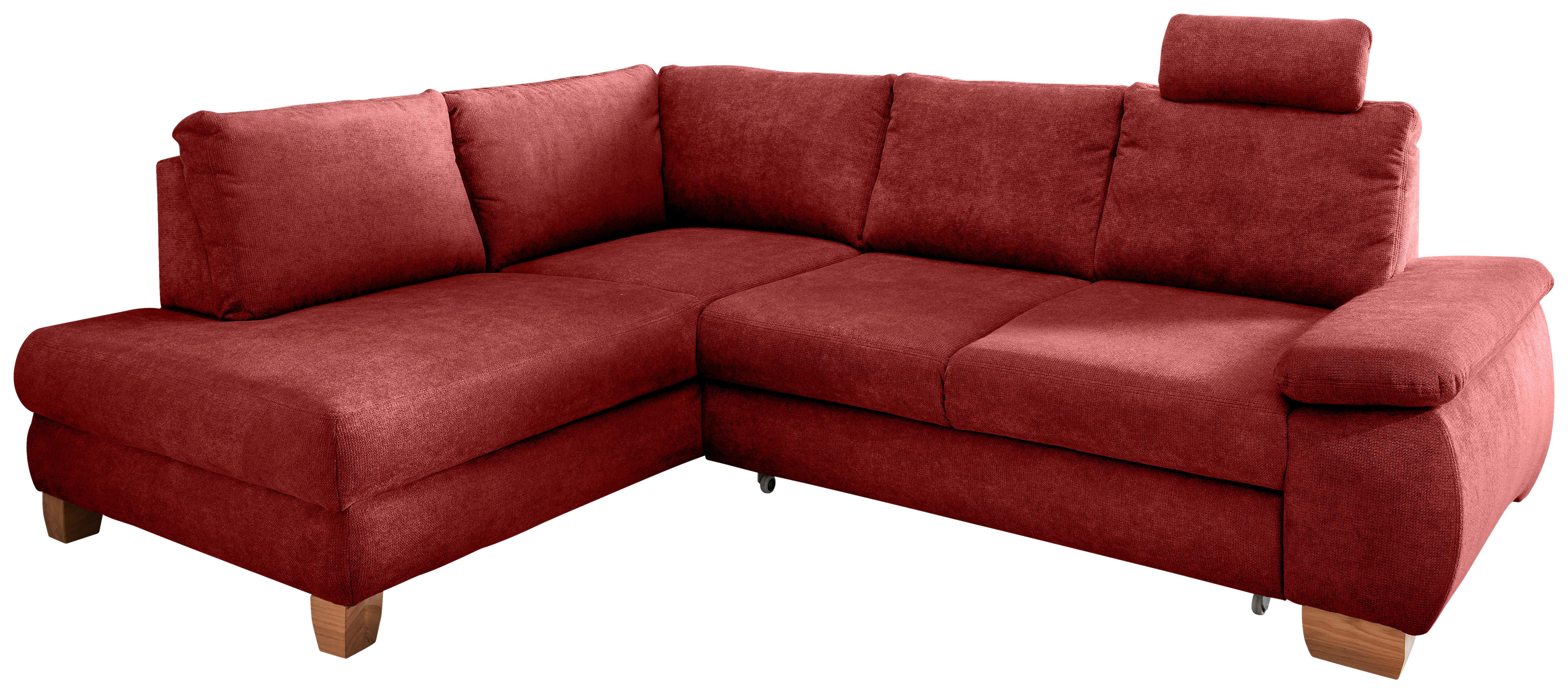 ECKSCHLAFSOFA Positano, Rot S: 206x261 cm - Wildeiche/Rot, MODERN, Textil (206/261cm) - Livetastic