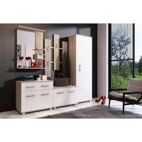 Predsieňový nábytok Lento, dub Sonoma/biela - biela/dub sonoma, Konventionell, kompozitné drevo (192/179/34/41cm)