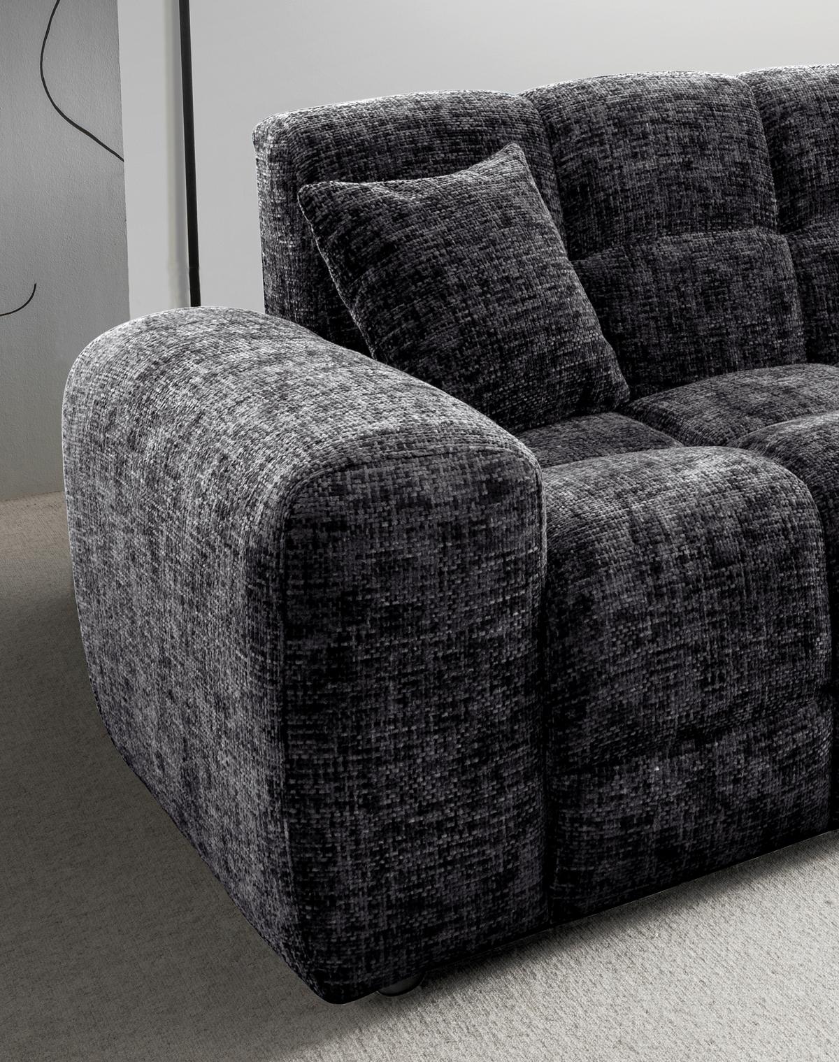 Viersitzer-Sofa Bosco, Schwarz B: 300 cm - Schwarz, MODERN, Textil (300/87/120cm) - Livetastic