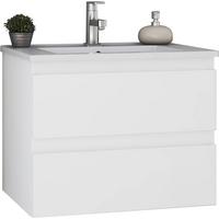 Waschtischkombi Edi B: 65 Cm Weiss, 2 Laden - Weiß, MODERN, Keramik/Holzwerkstoff (65/53/45cm)