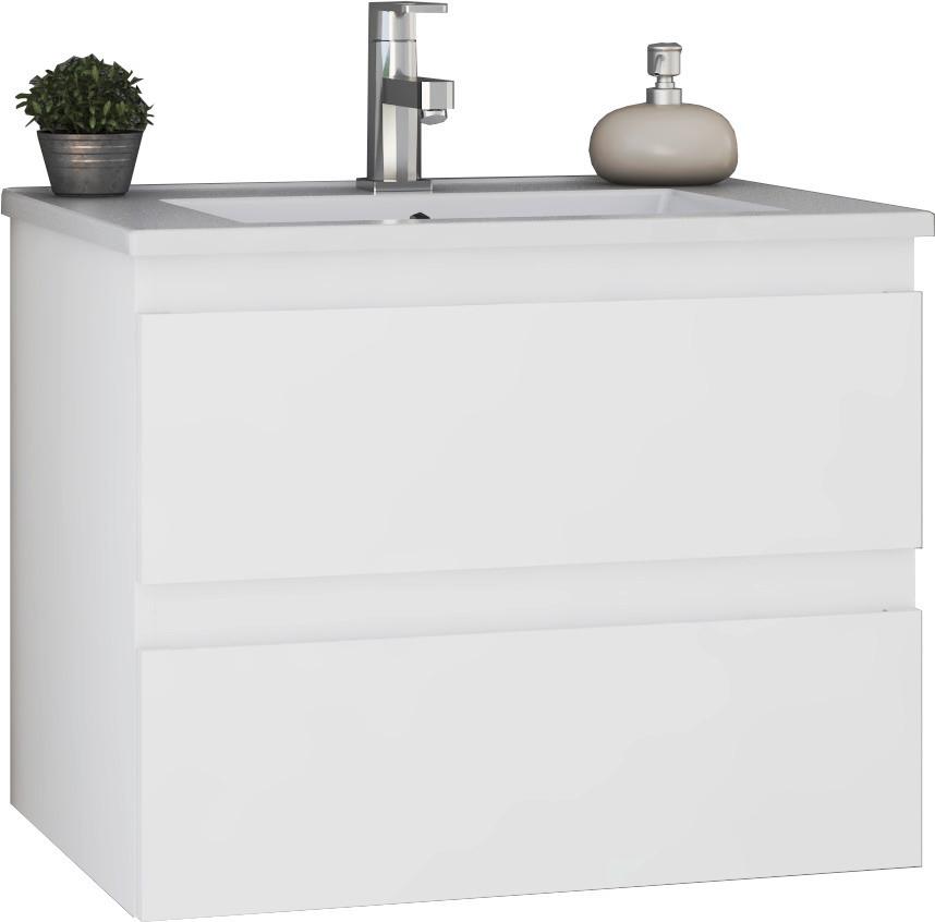 Waschtischkombi Edi B: 65 Cm Weiss, 2 Laden