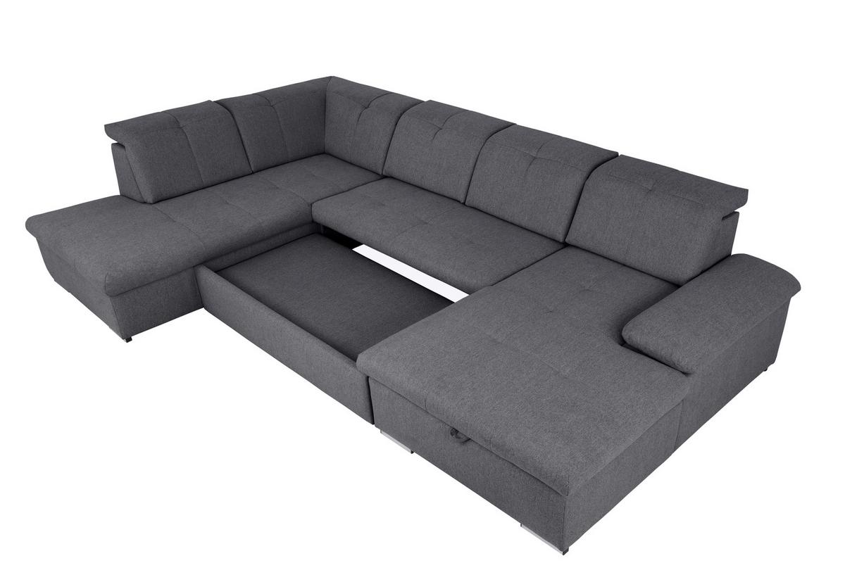 Wohnlandschaft Ramzes Dunkelgrau U: 215x328x173 cm - Dunkelgrau/Beige, Design, Textil (215/328/173cm) - MID.YOU