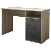 Schreibtisch Liam - Graphitfarben/Eiche Artisan, KONVENTIONELL, Holzwerkstoff (120/54/75cm)