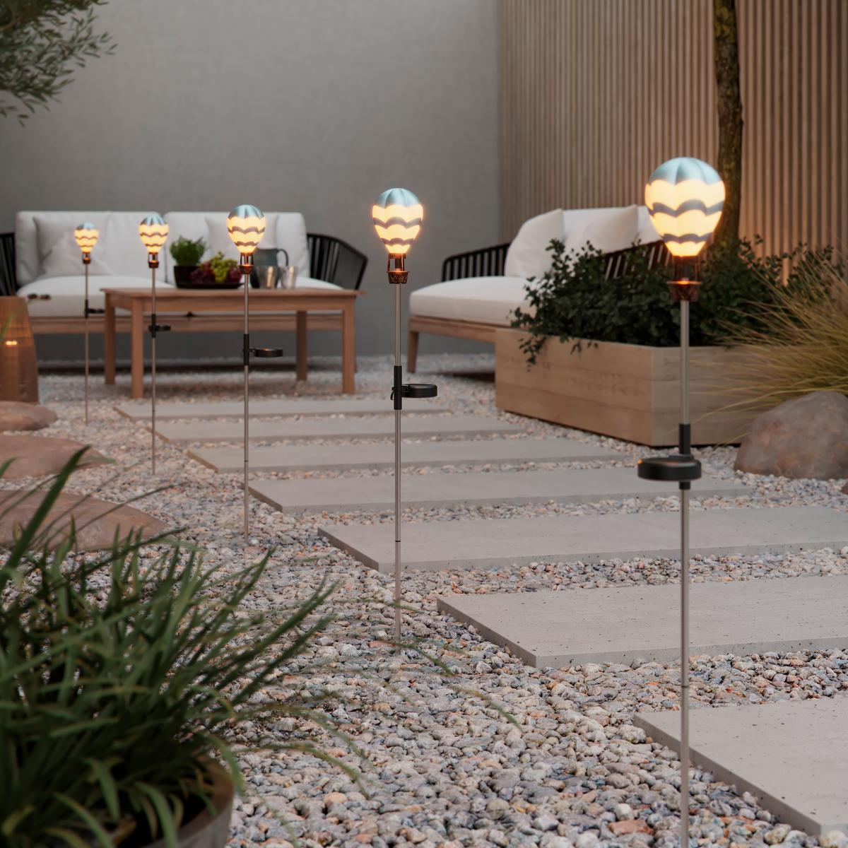 Solární světlo BALLON - bílá/modrá, Romantický / Rustikální, kov/plast (8/83,5cm) - Mömax