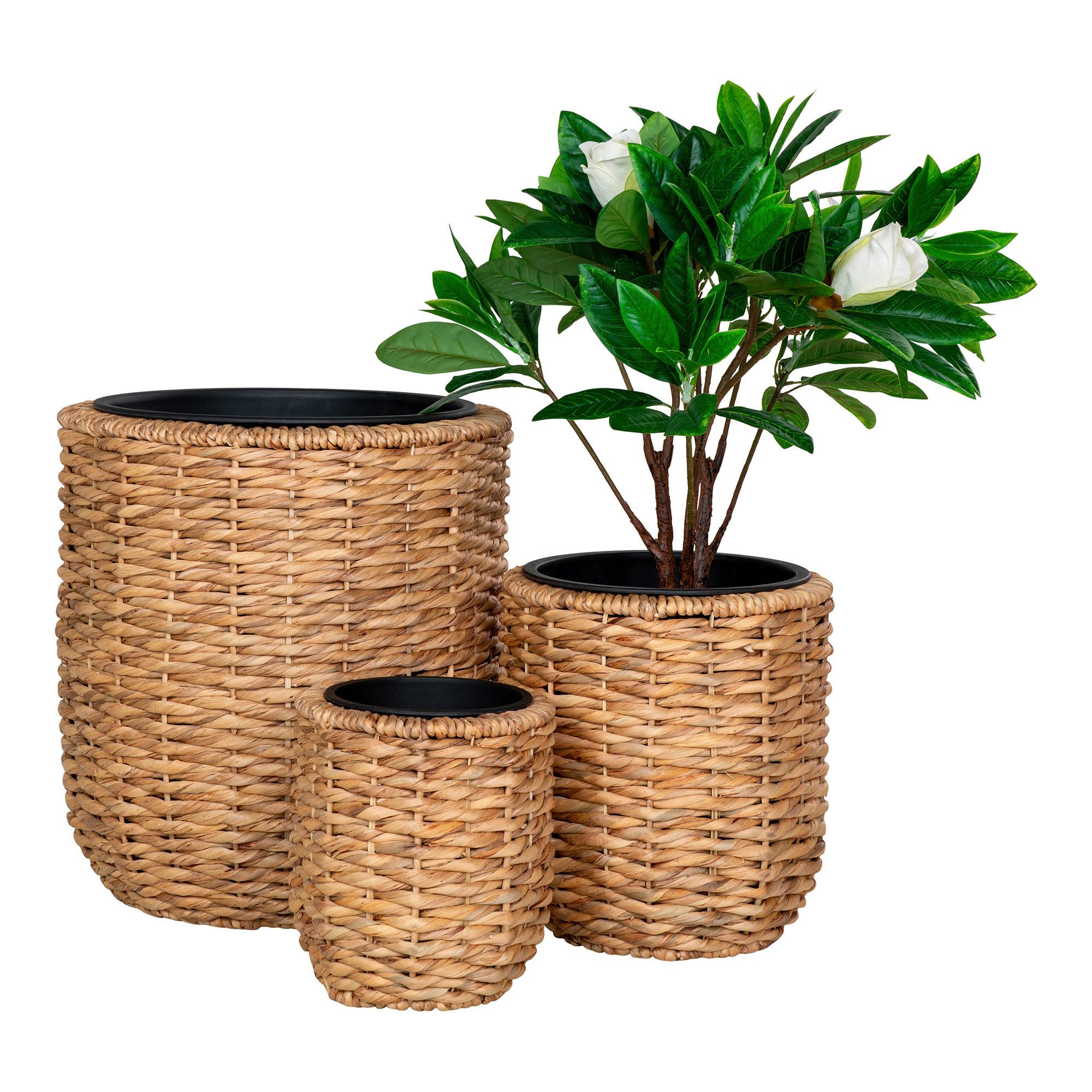 Übertopf-set Braun D: 25/34/49 Cm 3-Teilig - Braun, Design, Holz