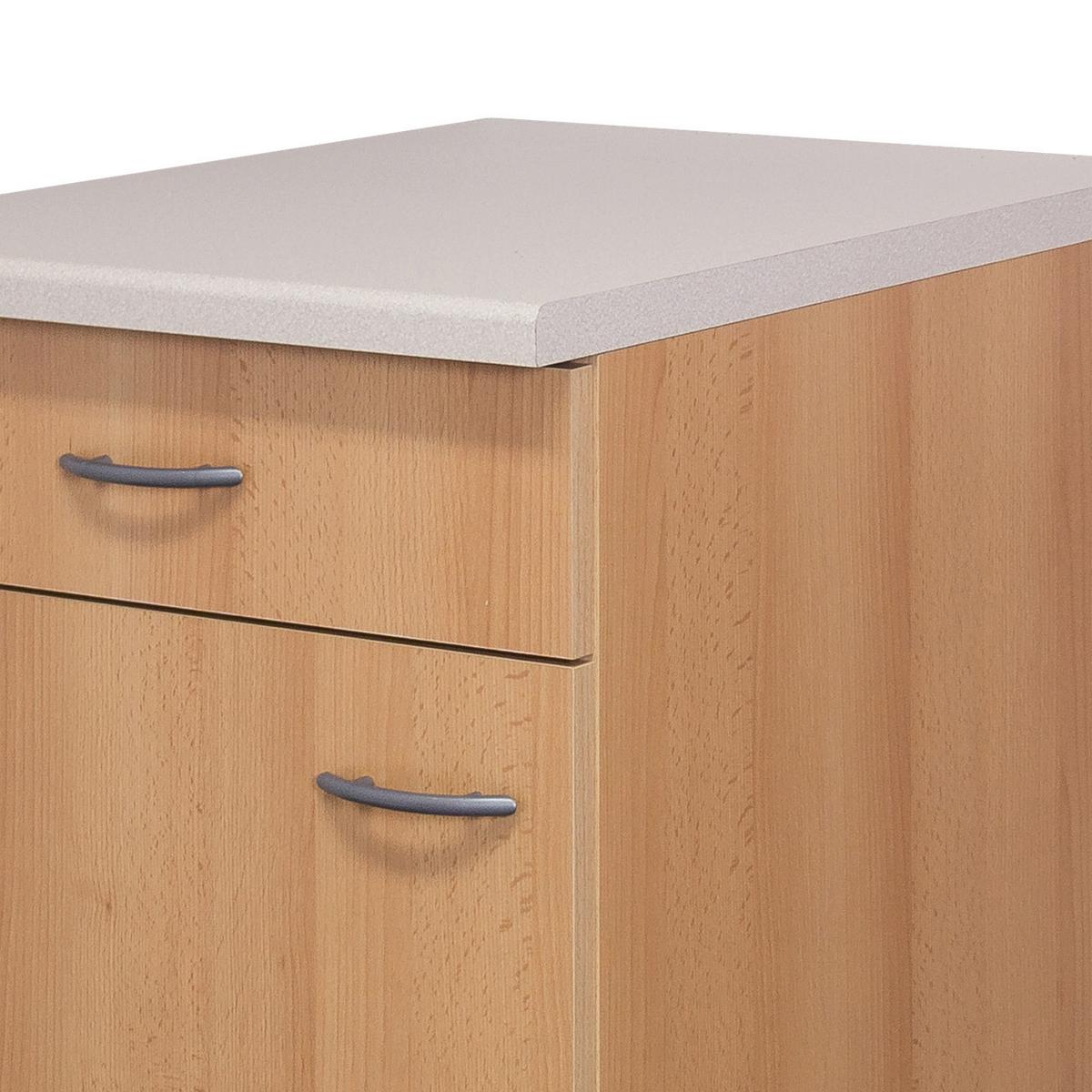 Küchenunterschrank Nano 50 Cm Buche Dekor M. Lade - Beige/Buchefarben, MODERN, Holzwerkstoff (50/85/57cm) - FlexWell