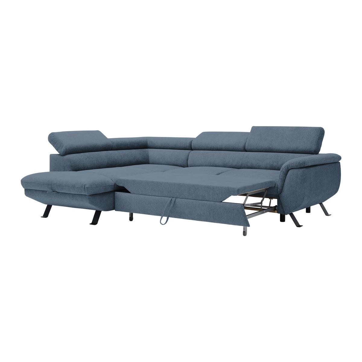 Rohová sedačka RAVEN, levá, královská modrá - černá/královská modrá, Moderní, kov/textil (198/257cm) - Mömax