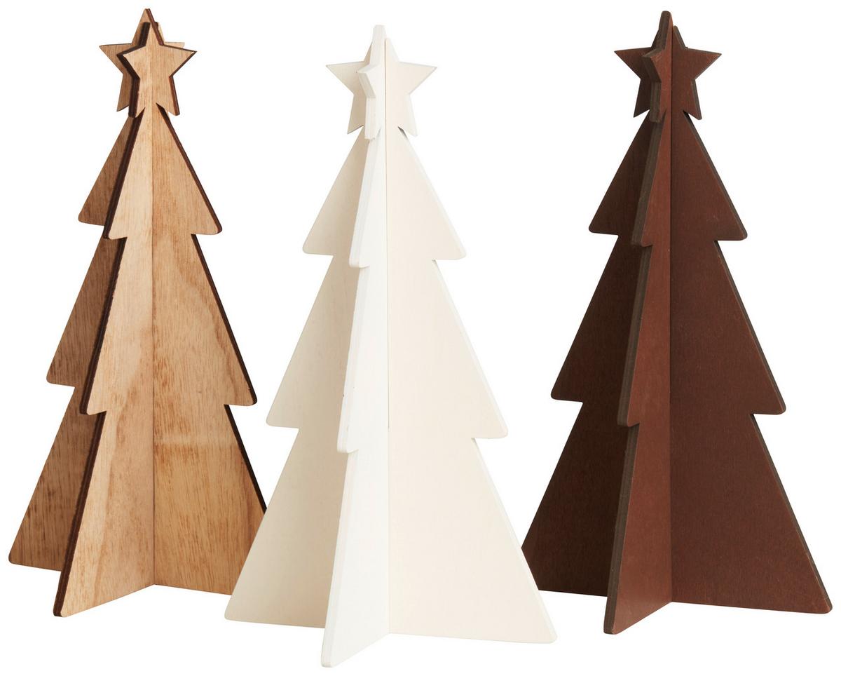 Dekobaum Karl - Beige/Braun, KONVENTIONELL, Holzwerkstoff (25cm)